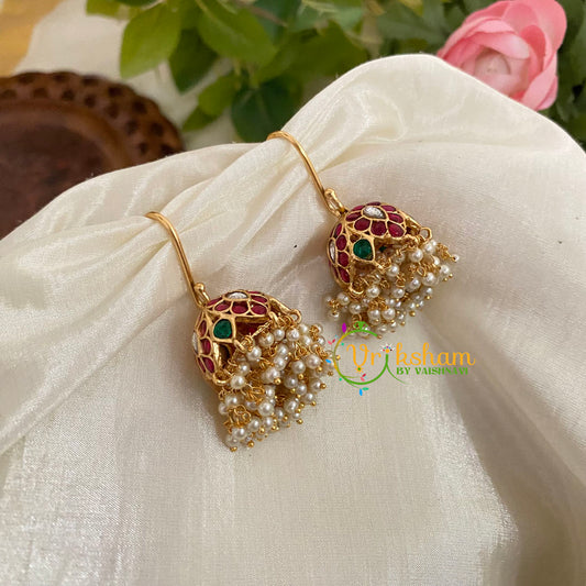 Gold Look Alike Hook Type Jhumkas -G9115