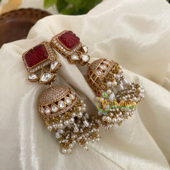 Premium Victorian Diamond Jhumkas -Bridal Jhumkas -G9159