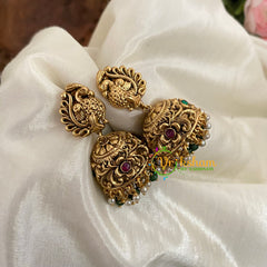 Premium Peacock AD Stone Jhumkas - G9135