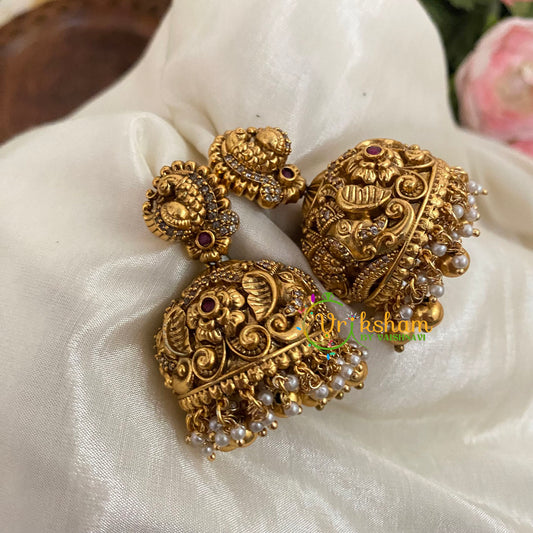 Premium Peacock AD Stone Jhumkas - G9134