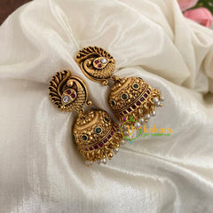 Premium Peacock AD Stone Jhumkas - G9132