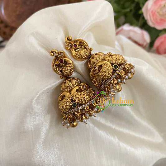 Premium Peacock AD Stone Jhumkas - G9130