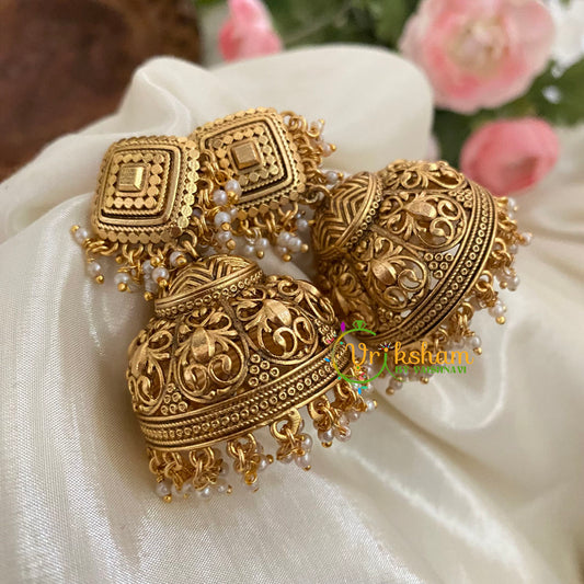 Premium Gold Look Alike Jhumkas -Bridal Jhumkas -G9158