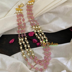 Layered PInk Beads Malai-P014