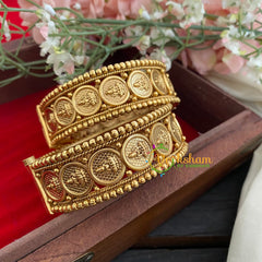 Lakshmi Coin Temple Bangles-Screw Type-G2935