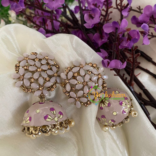 Meenakari Jhumkas -Heather Purple-G2946