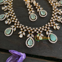 Pastel Green American Diamond Choker-G6348