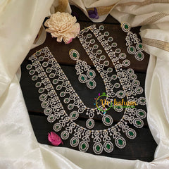 American Diamond Layered Emerald Haram-G6898