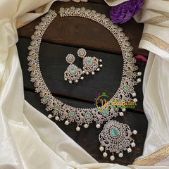 Pastel Green American Diamond Bridal Haram-G6894