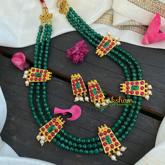 Traditional Kemp Beaded Neckpiece-Green-k067