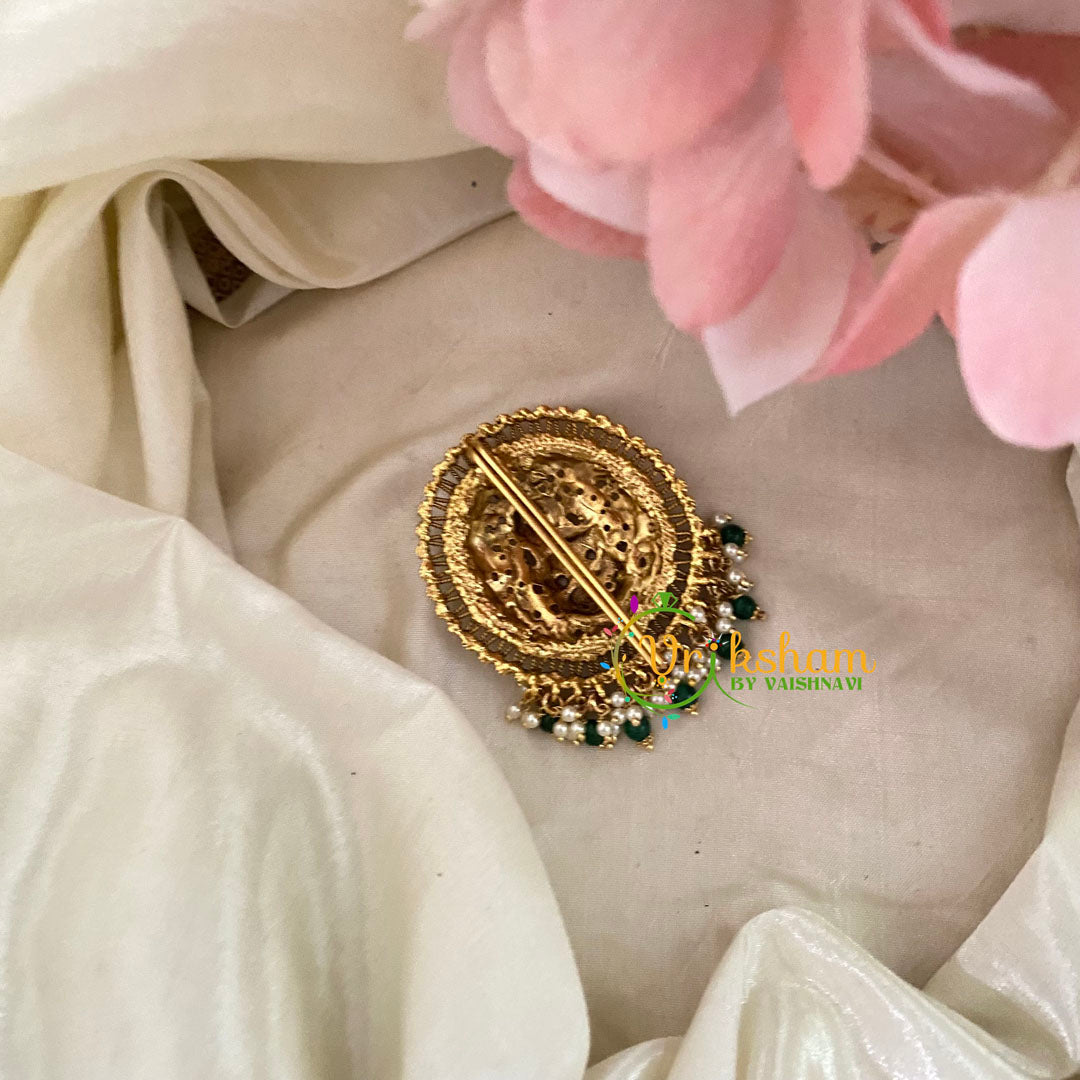 Premium Lakshmi Single Jada Billai -Temple Bun Billai -Green Bead Pearl-G9211