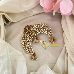 Premium Lakshmi Single Jada Billai -Temple Bun Billai-Cluster Pearl-G9210