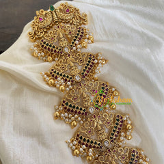 Precious Kemp Lakshmi Jada Billai-Gold Pearl-G5871