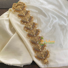 Precious Kemp Lakshmi Jada Billai-Gold Pearl-G5871
