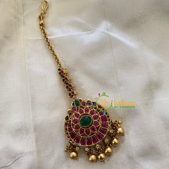 Reversible Lakshmi Maang Tikka -Gold Bead-G7135