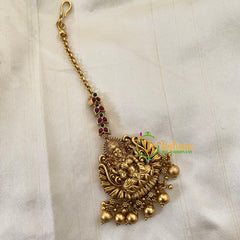 Reversible Lakshmi Maang Tikka -Gold Bead-G7135