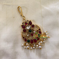 Elegant AD stone Maang Tikka - Short Tikka -Pearl -G7110