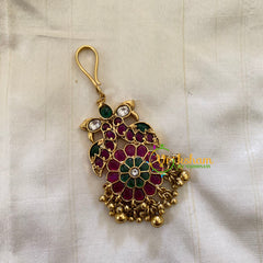 Elegant AD stone Maang Tikka - Short Tikka -Ghungroo -G7109