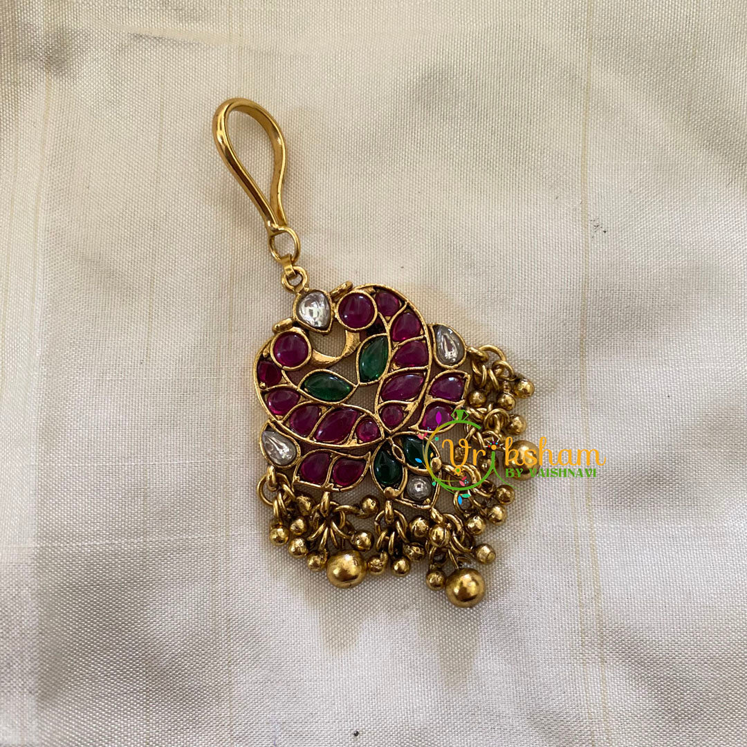 Elegant AD stone Maang Tikka - Short Tikka -Ghungroo -G7106