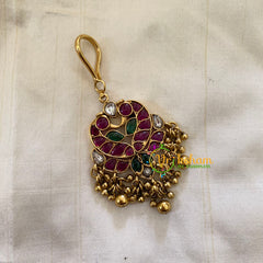 Elegant AD stone Maang Tikka - Short Tikka -Ghungroo -G7106