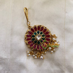 Elegant AD stone Maang Tikka - Short Tikka -Pearl-G7104