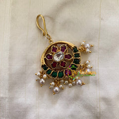 Elegant AD stone Maang Tikka - Short Tikka -Pearl -G7101