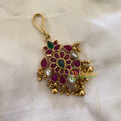 Elegant AD stone Maang Tikka - Short Tikka -Gold Bead- G7097