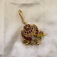Elegant AD stone Maang Tikka - Short Tikka -Gold Bead - G7095