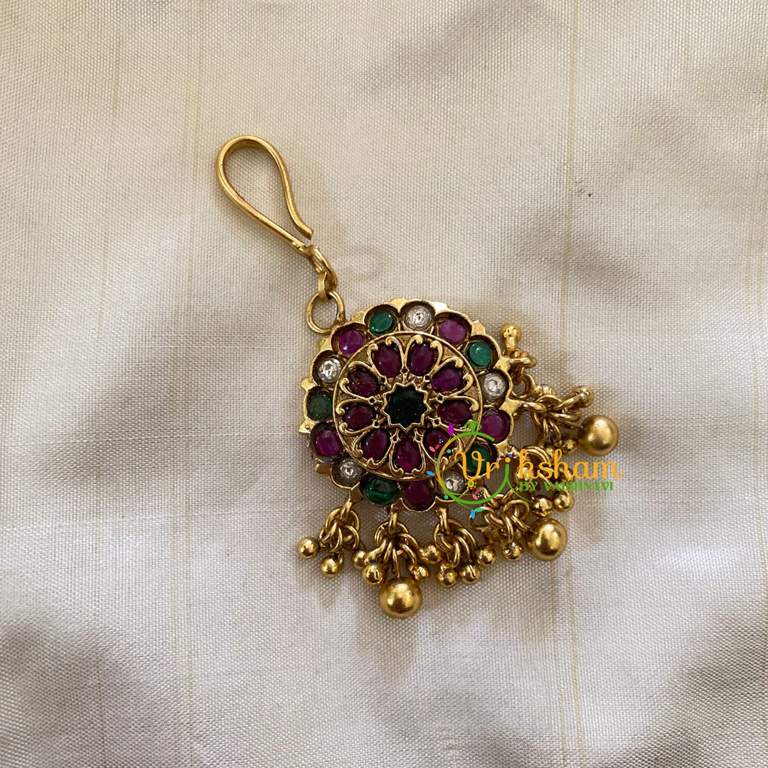 Elegant AD stone Maang Tikka - Short Tikka -Ghungroo-G7087