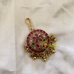 Elegant AD stone Maang Tikka - Short Tikka -Ghungroo-G7082