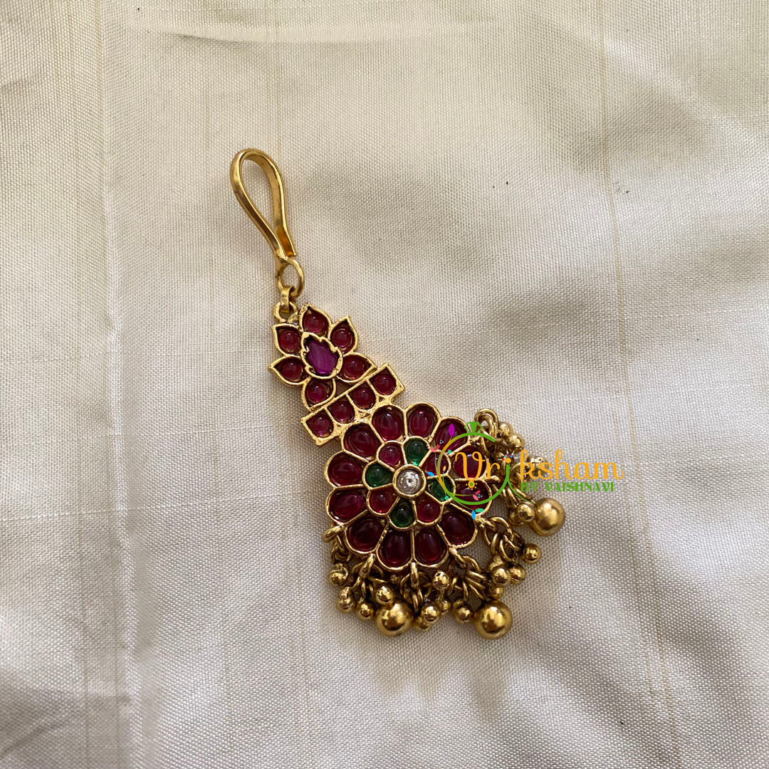 Elegant AD stone Maang Tikka - Short Tikka -tilak -Ghungroo-G7069