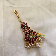 Elegant AD stone Maang Tikka - Short Tikka -Tilak -Pearl -G7067
