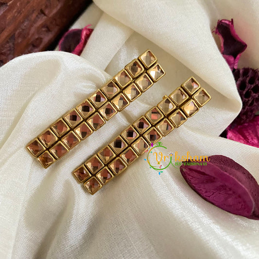 Kundan Hair Clip-gold-Square-H186