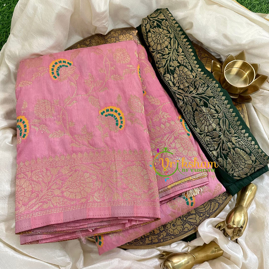 Rose Semi Benarasi Saree -VS1653