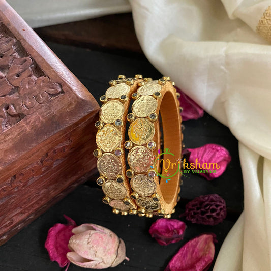 Kids Silk Thread Kundan Bangle-Kada-Lakshmi Coin -G4902