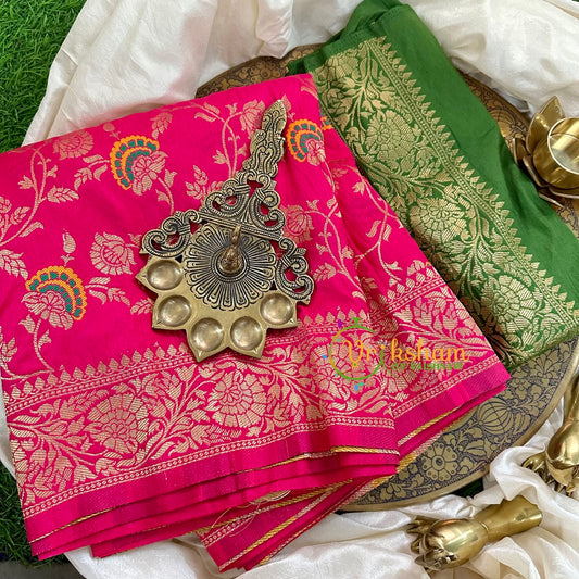 Pink Semi Benarasi Saree -VS1658