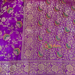Violet Semi Benarasi Saree -VS1656