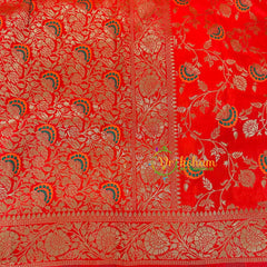 Orange Semi Benarasi Saree -VS1654