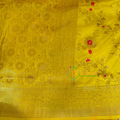 Yellow Semi Benarasi Saree -VS1662