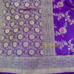 Purple Semi Benarasi Saree -VS1660