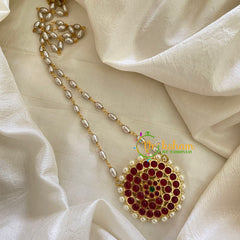 Kemp Pendant Rice Pearl Mala -Suryan -G7150