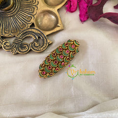 Silk Thread Kundan Saree Pin -Pastel-Deep-G9402