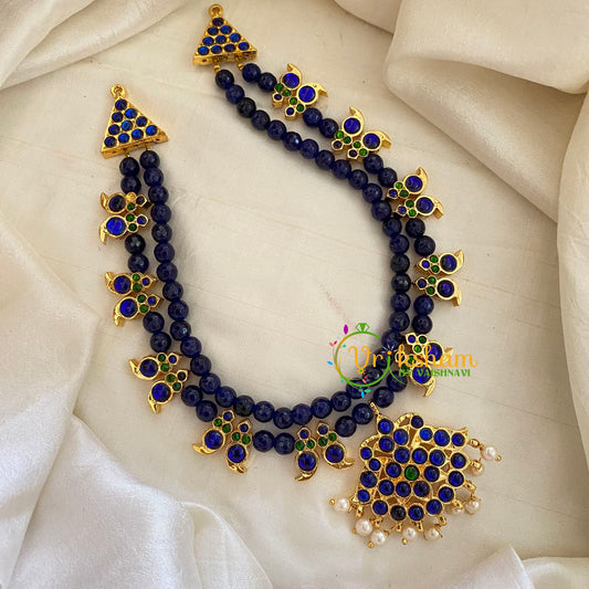 Traditional Kemp Bead Neckpiece- Blue-G7171