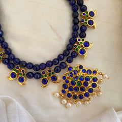 Traditional Kemp Bead Neckpiece- Blue-G7171