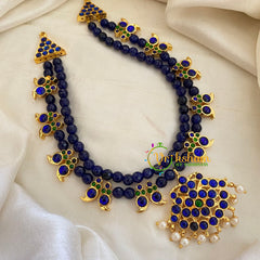 Traditional Kemp Bead Neckpiece- Blue-G7171