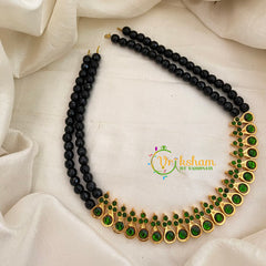 Traditional Kemp Bead Neckpiece- Black Green-G7165