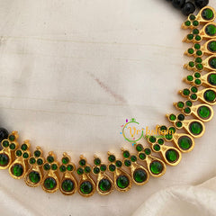 Traditional Kemp Bead Neckpiece- Black Green-G7165