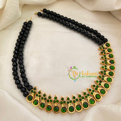 Traditional Kemp Bead Neckpiece- Black Green-G7165