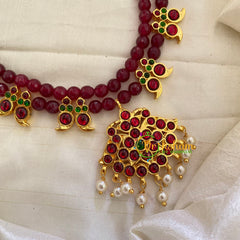 Traditional Kemp Bead Neckpiece- Red -G7173