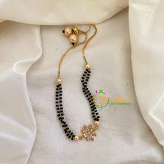 Black Bead Bracelet -Mangalsutra Bracelet -Flower-G7202